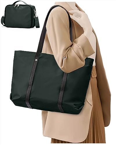 UPPACK Handtasche Damen Umhängetasche Laptoptasche Tote Bag Handtaschen Tasche Shopper Damen Tasche Groß Lehrertasche Damen Tasche Umhängetaschen 2-teiliges Set Dunkelgrün von UPPACK