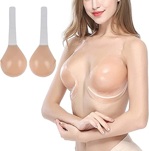 UPTODD Invisilift Bra, Klebe BH Push Up, Silikon Unsichtbarer Nippel Cover Selbstklebend Wiederverwendbarer Bra Büstenhalter Damen BH (G) von UPTODD
