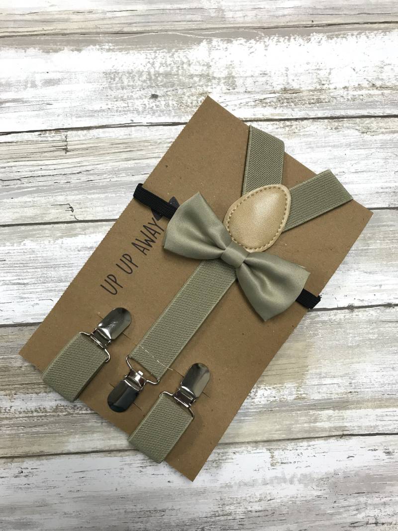 Kinder Hosenträger Bowtie Passende Set/Beige Combo Kleinkind Baby von UPUPAWAYJT