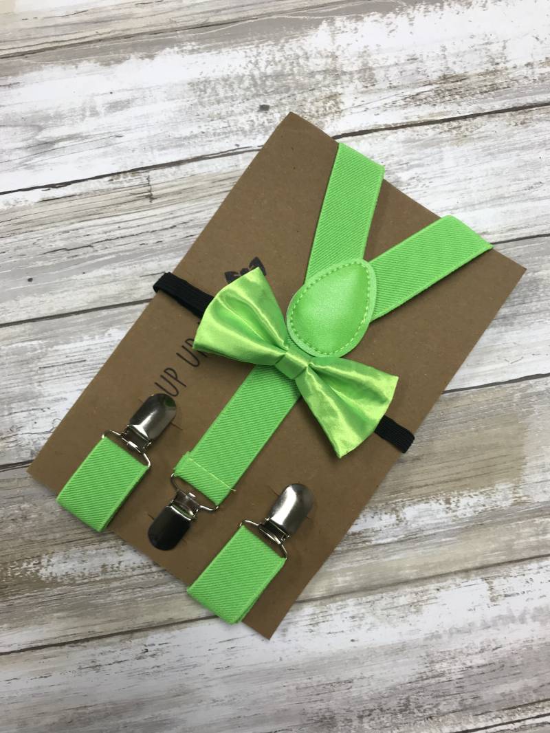 Kinder Hosenträger Bowtie Passende Set/Neon Grün Combo Kleinkind Baby von UPUPAWAYJT