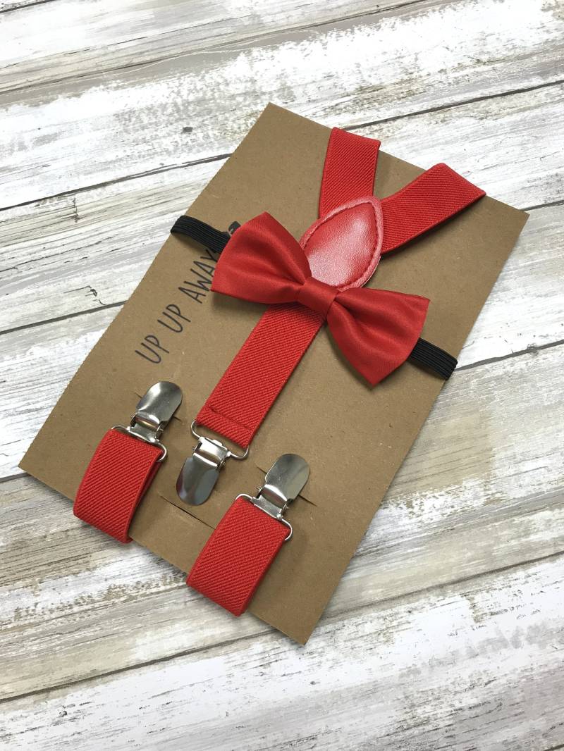 Kinder Hosenträger Bowtie Passende Set/Rote Combo Kleinkind Baby von UPUPAWAYJT