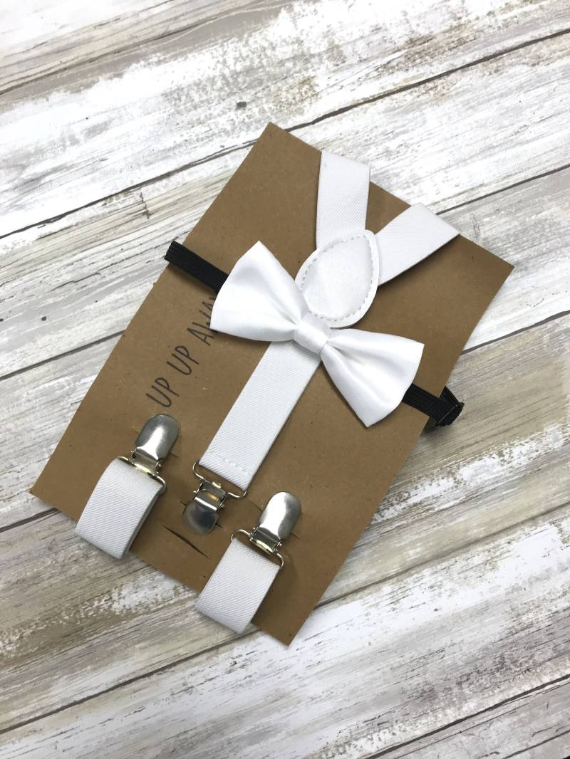 Kinder Hosenträger Bowtie Passende Set/Weiß Combo Kleinkind Baby von UPUPAWAYJT
