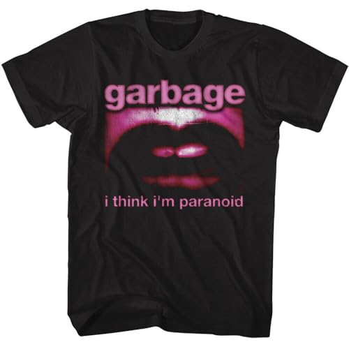 Garbage I Think I'm Paranoid Lips Men's T Shirt Music Tour Merch Black XXL von UR ANMEI