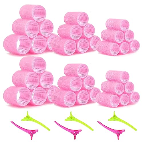 URAQT 42 Stück Lockenwickler, Haftwickler Selbsthaftend in 3 Größen, Haar Roller Set mit Haar Klammer, Hair Curler Waves Styler für Damen, Männer und Kinder (48 mm, 36 mm, 25mm) von URAQT