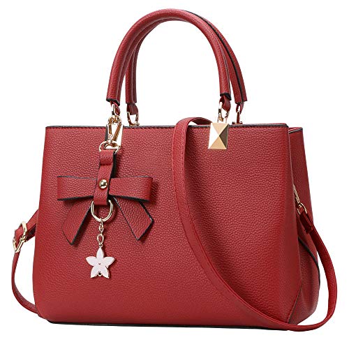 URAQT Damen Handtasche Schulterbeutel,PU Leder Damenhandtaschen Frauen Stilvolle PU Schultertasche Taschen Umhängetasche Geschenke für Damen mit Viele Taschen Fächer von URAQT