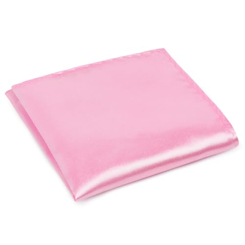 URAQT Einstecktuch in einfarbig uni, Herren Einstecktuch halter vorgefaltet, stofftaschentücher herren Pochette Stecktuch, Größe 22 x 22 cm (Rosa) von URAQT