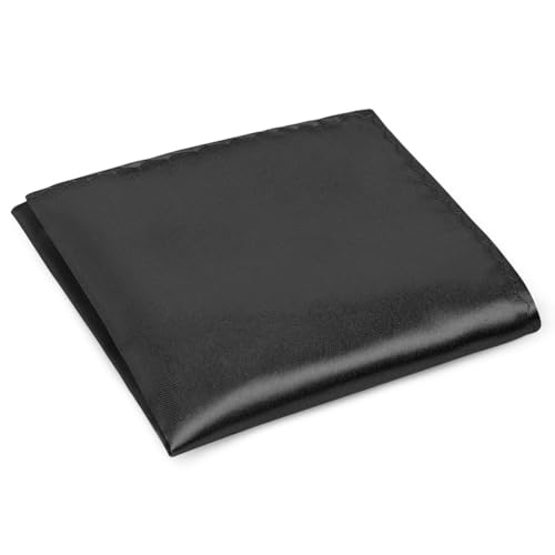 URAQT Einstecktuch in einfarbig uni, Herren Einstecktuch halter vorgefaltet, stofftaschentücher herren Pochette Stecktuch, Größe 22 x 22 cm (Schwarz) von URAQT