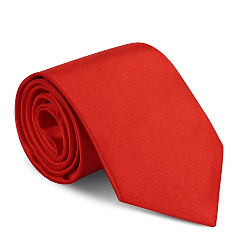 URAQT Herren Krawatten, Elegant Satin Krawatte 8 cm für Herren, Klassische Hochzeit Krawatte für Büro oder Festliche Veranstaltunge(Groß Rot) von URAQT