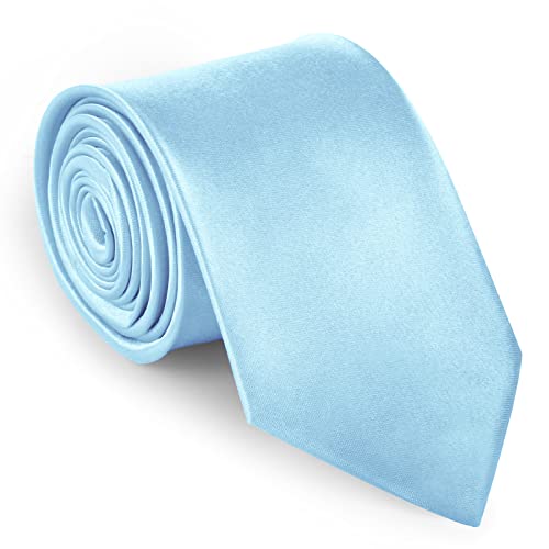 URAQT Herren Krawatten, Satin Elegant Krawatte 8 cm für Herren, Klassische Hochzeit Krawatte für Büro oder Festliche Veranstaltungen (Blau) von URAQT