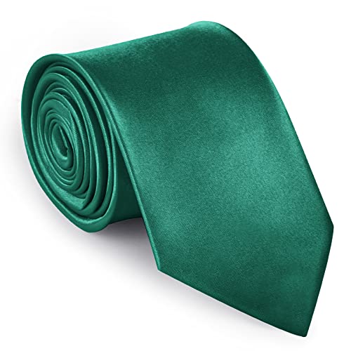 URAQT Herren Krawatten, Satin Elegant Krawatte 8 cm für Herren, Klassische Hochzeit Krawatte für Büro oder Festliche Veranstaltungen (Grün) von URAQT