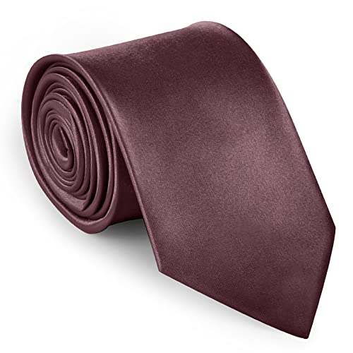 URAQT Herren Krawatten, Satin Elegant Krawatte 8 cm für Herren, Klassische Hochzeit Krawatte für Büro oder Festliche Veranstaltungen (Rot) von URAQT