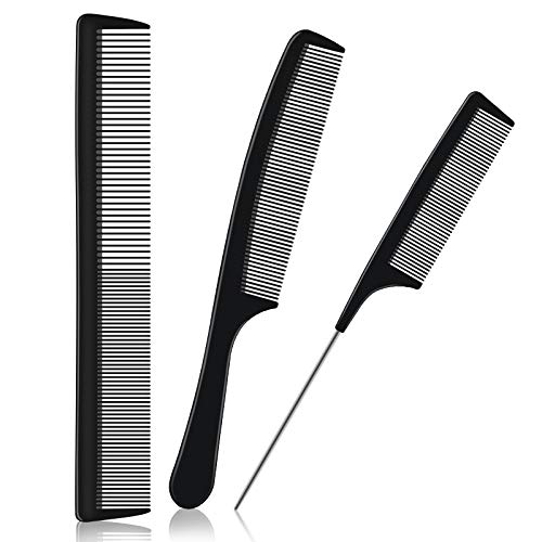 URAQT Kit Haarkamm, 3pcs Professioneller Friseur Kamm, Barbier Haarstyling Salon Kamm Hitzebeständiger Antistatischer Kamm Nadelstielkamm Carbon Kamm, Hair Comb für Männer und Frauen URAQT Kit Haarkamm, 3pcs Professioneller Friseur Kamm, Barbier Haarstyling Salon Kamm Hitzebeständiger Antistatischer Kamm Nadelstielkamm Carbon Kamm, Hair Comb für Männer und Frauen von URAQT
