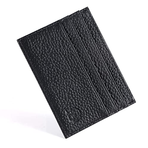 URAQT Leder Slim Wallet, Thin Minimalist Front Tasche Geldbörsen für Männer Kreditkartenetui, RFID Blocking (Schwarz) von URAQT