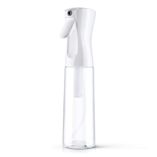 URAQT Sprühflasche Haar, 300 ml Wasserzerstäuber Wasserflaschens Friseur Sprühflaschen Spray Bottle, Salon Wasser Sprüher Friseur Haar Werkzeug für Haar, Weiß Transparent von URAQT