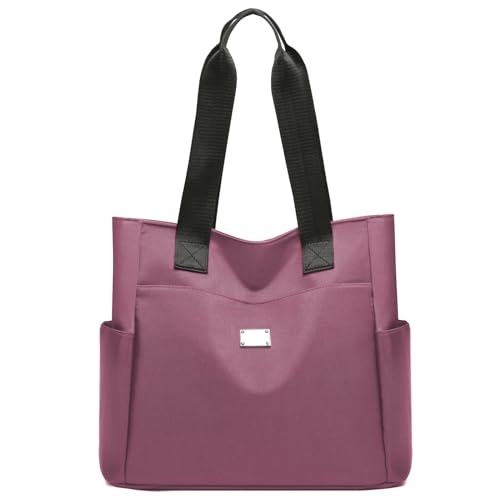 URAQT Tasche Damen Umhängetasche, Wasserdichte Nylon Handtasche mit Mehreren Taschen Reißverschluss Großer Kapazität Tote Bag Damen Handtasche Schultertaschen für Schule Arbeit Reisen Einkaufen von URAQT