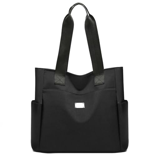 URAQT Tasche Damen Umhängetasche, wasserdichte Nylon Handtasche mit Mehreren Taschen Reißverschluss Großer Kapazität Tote Bag Damen Handtasche Schultertaschen für Schule Arbeit Reisen Einkaufen von URAQT