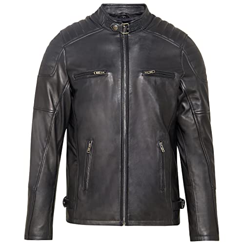 URBAN 5884 Herren Lederjacke RALF, Lederjacke herren echtleder im Bikerstil, Weich und Strapazierfähig, Schwarz, 5XL URBAN 5884 Herren Lederjacke RALF, Lederjacke herren echtleder im Bikerstil, Weich und Strapazierfähig, Schwarz, 5XL von URBAN 5884
