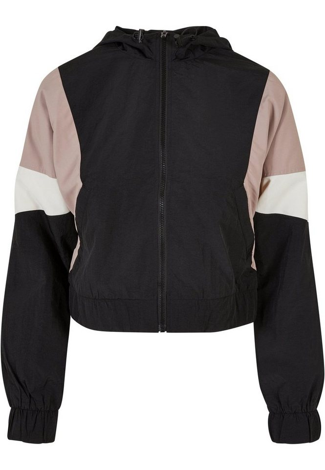 URBAN CLASSICS Allwetterjacke Urban Classics Damen Ladies Short 3-Tone Crinkle Jacket (1-St) von URBAN CLASSICS