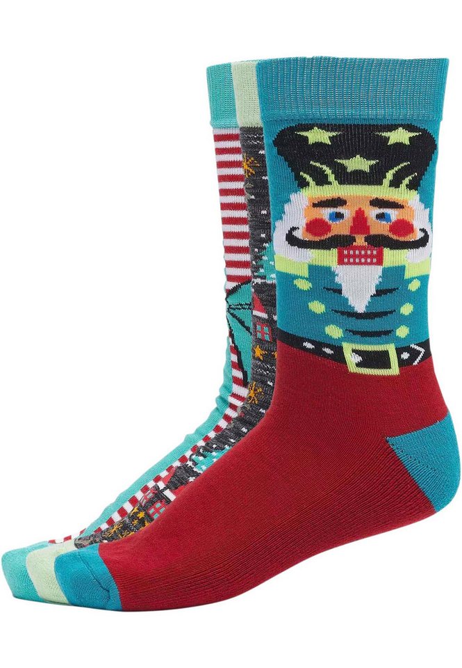 URBAN CLASSICS Basicsocken Urban Classics Unisex Christmas Nutcracker Socks 3-Pack (1-Paar) von URBAN CLASSICS