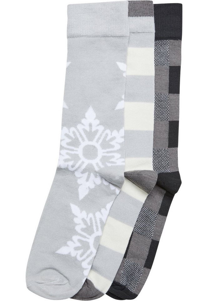 URBAN CLASSICS Basicsocken Urban Classics Unisex Christmas Snowflakes Socks 3-Pack (1-Paar) von URBAN CLASSICS