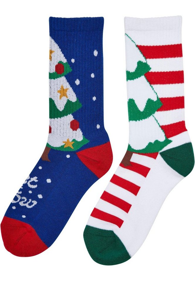 URBAN CLASSICS Basicsocken Urban Classics Unisex Fancy X-Mas Tree Socks 2-Pack (1-Paar) von URBAN CLASSICS