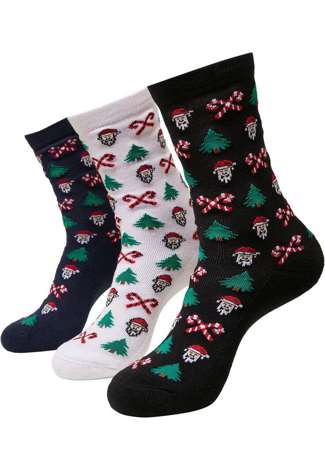 URBAN CLASSICS Basicsocken Urban Classics Unisex Grumpy Santa Christmas Socks 3-Pack (1-Paar) von URBAN CLASSICS