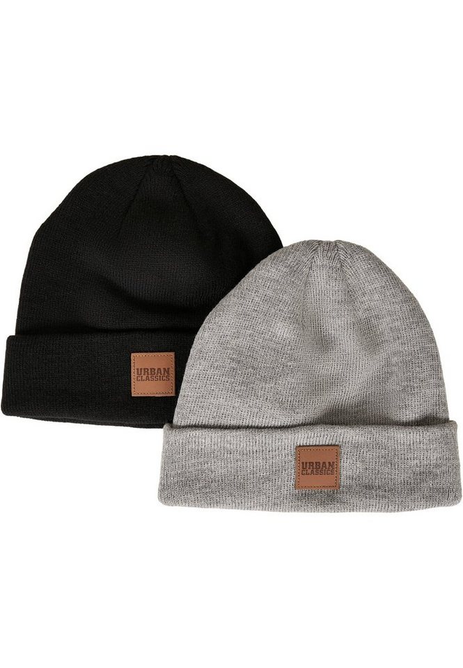 URBAN CLASSICS Beanie Urban Classics Damen Logopatch Beanie Kids 2-Pack (1-St) von URBAN CLASSICS