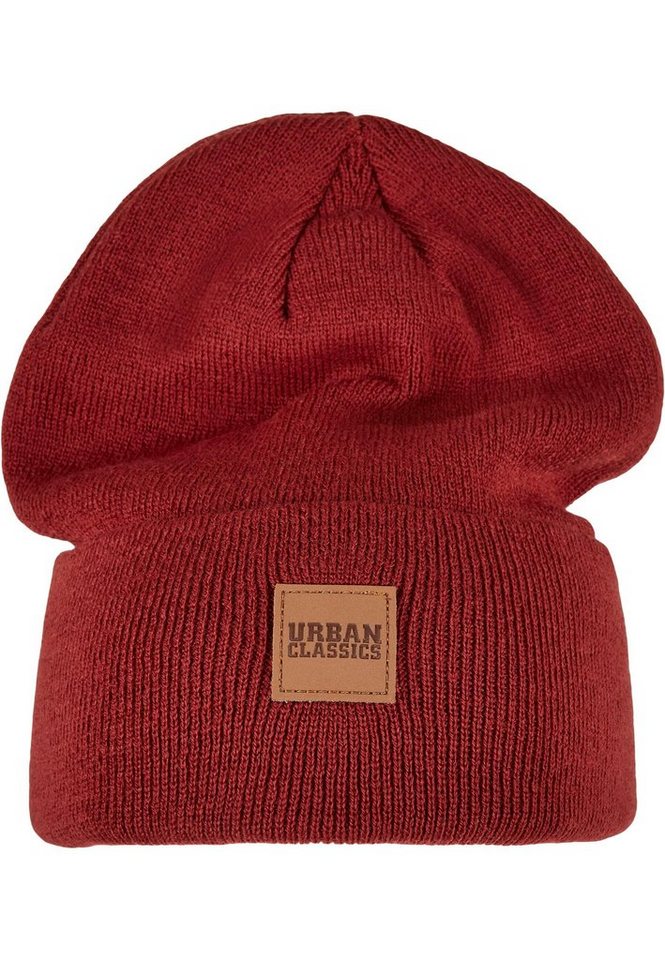 URBAN CLASSICS Beanie Urban Classics Unisex Synthetic Leatherpatch Long Beanie (1-St) von URBAN CLASSICS