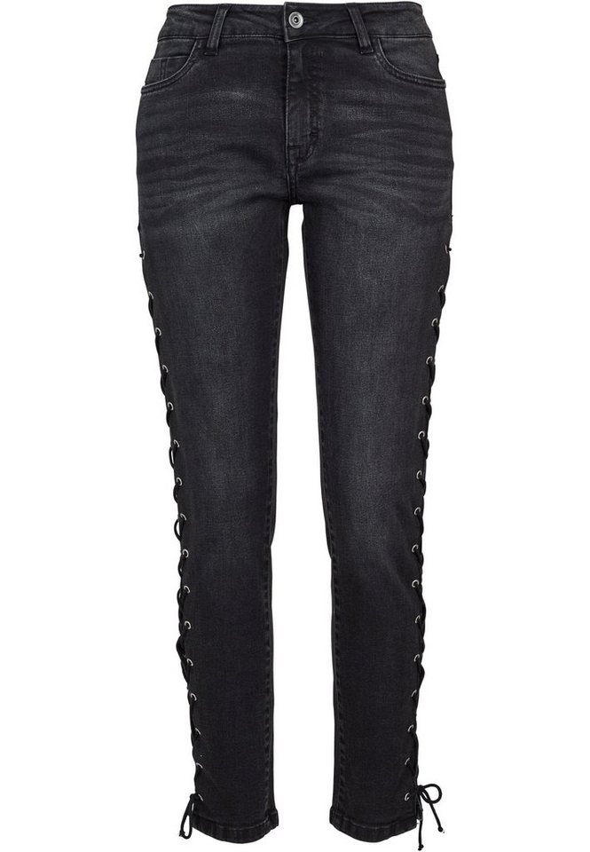 URBAN CLASSICS Bequeme Jeans Urban Classics Damen Ladies Denim Lace Up Skinny Pants (1-tlg) von URBAN CLASSICS