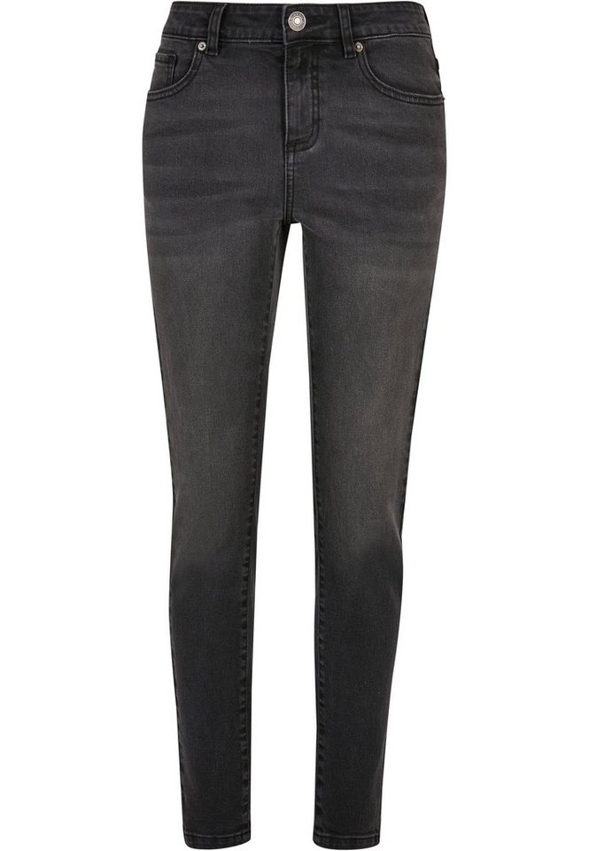 URBAN CLASSICS Bequeme Jeans Urban Classics Damen Ladies Mid Waist Skinny Jeans (1-tlg) von URBAN CLASSICS