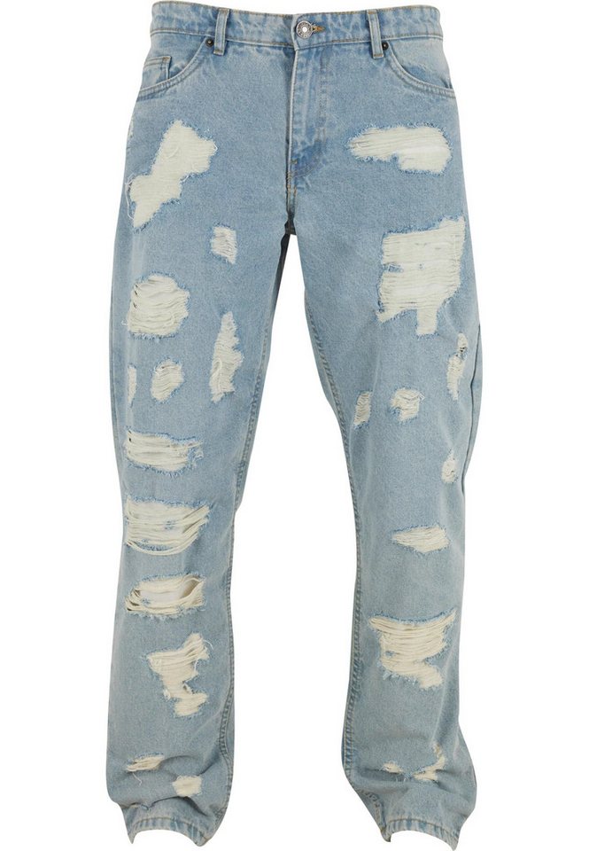 URBAN CLASSICS Bequeme Jeans Urban Classics Heavy Ounce Straight Fit Heavy Destroyed Jeans von URBAN CLASSICS
