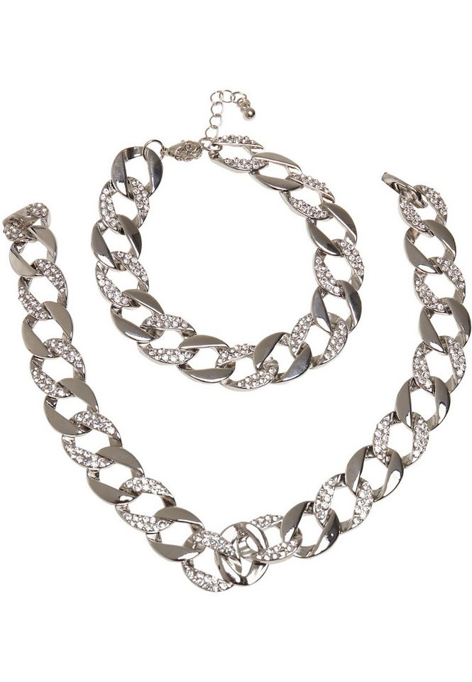 URBAN CLASSICS Bettelarmband Urban Classics Unisex Basic Diamond Necklace And Bracelet Set von URBAN CLASSICS