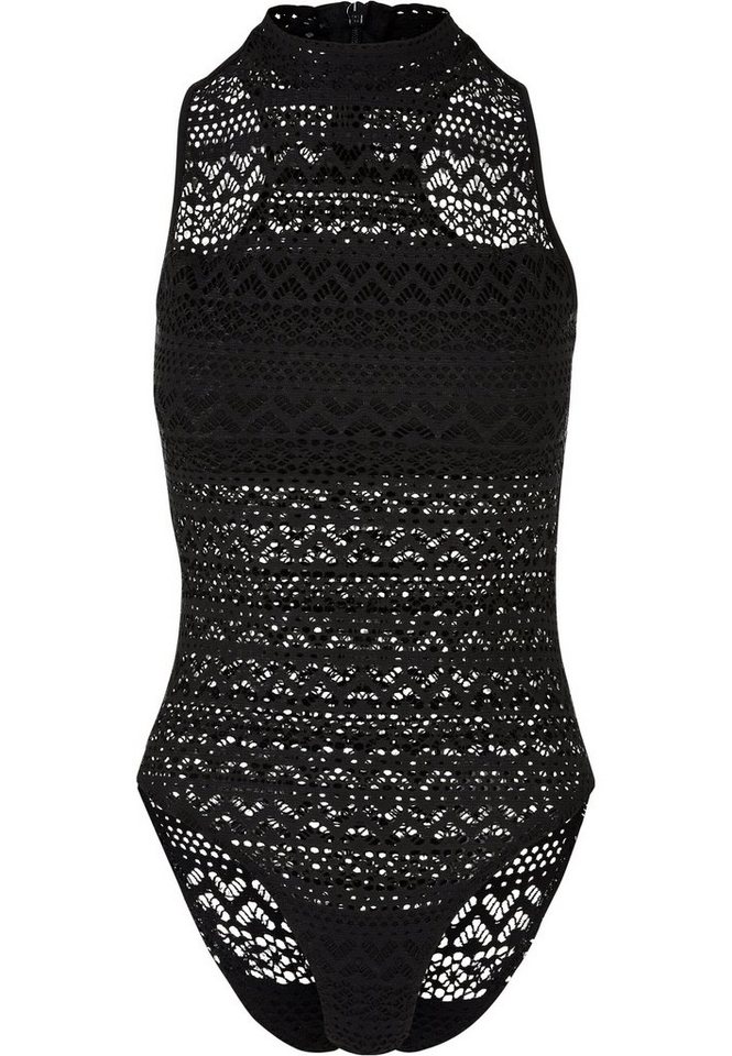 URBAN CLASSICS Body Urban Classics Damen Ladies Crochet Jersey Turtleneck Body von URBAN CLASSICS