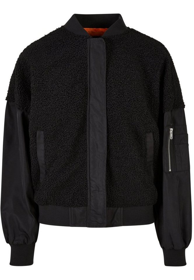 URBAN CLASSICS Bomberjacke Urban Classics Damen Ladies Oversized Sherpa Mixed Bomber Jacket (1-St) von URBAN CLASSICS