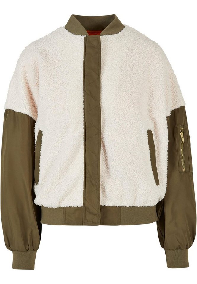 URBAN CLASSICS Bomberjacke Urban Classics Damen Ladies Oversized Sherpa Mixed Bomber Jacket (1-St) von URBAN CLASSICS