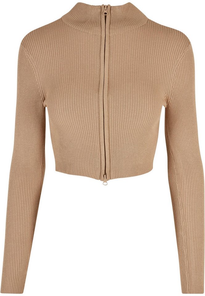 URBAN CLASSICS Cardigan Urban Classics Damen Ladies Cropped Rib Knit Zip Cardigan (1-tlg) von URBAN CLASSICS