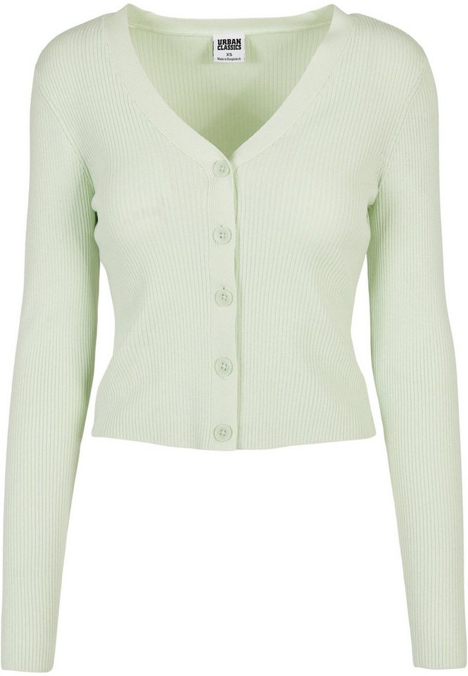 URBAN CLASSICS Cardigan Damen Ladies Short Rib Knit Cardigan (1-tlg) von URBAN CLASSICS