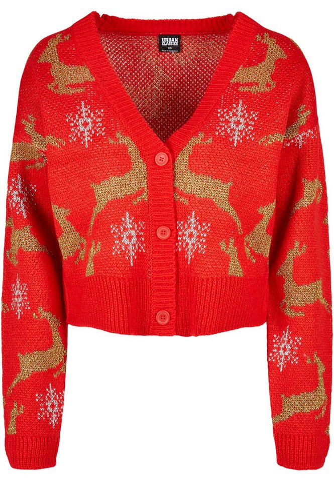 URBAN CLASSICS Cardigan Urban Classics Damen Ladies Short Oversized Christmas Cardigan (1-tlg) von URBAN CLASSICS