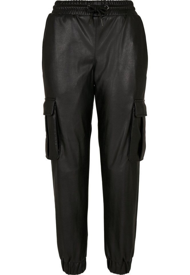 URBAN CLASSICS Cargohose Urban Classics Damen Ladies Faux Leather Cargo Pants (1-tlg) von URBAN CLASSICS