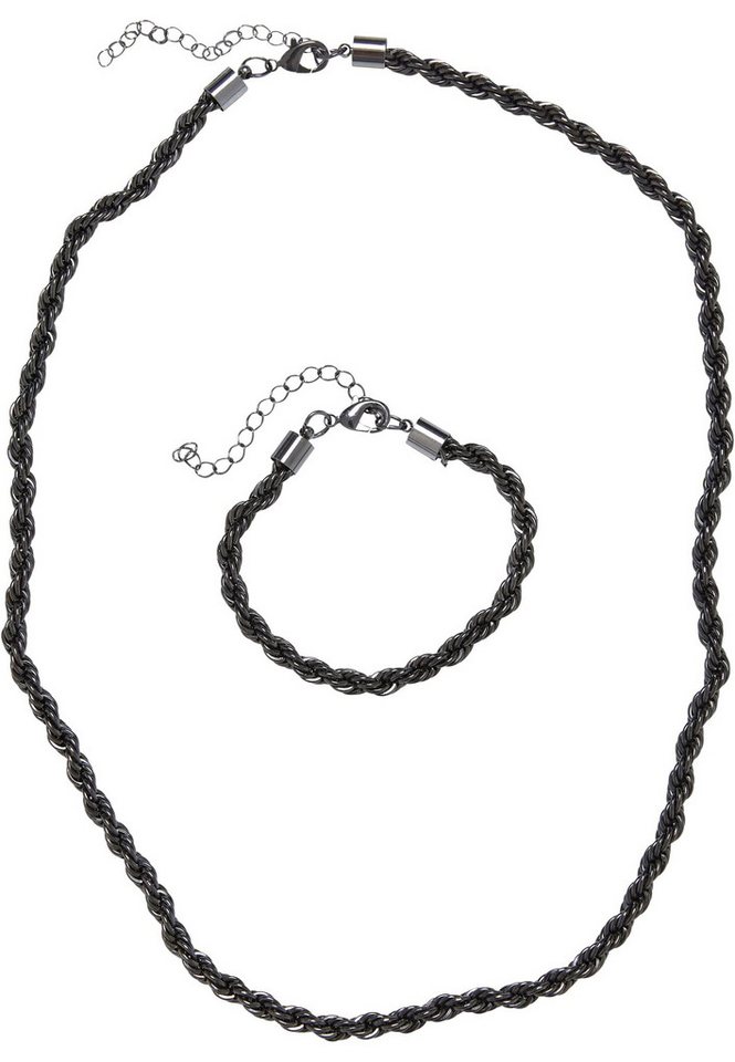 URBAN CLASSICS Edelstahlkette Urban Classics Damen Charon Intertwine Necklace And Bracelet Set von URBAN CLASSICS