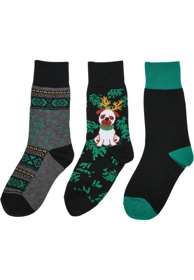 URBAN CLASSICS Basicsocken Urban Classics Unisex Christmas Dog Socks Kids 3-Pack (1-Paar) von URBAN CLASSICS