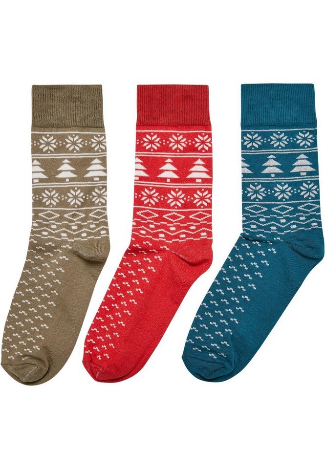 URBAN CLASSICS Basicsocken Urban Classics Unisex Norwegian Pattern Socks 3-Pack (1-Paar) von URBAN CLASSICS