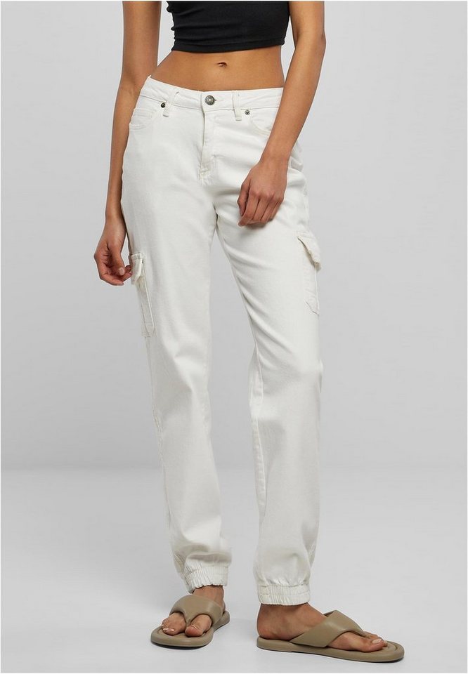URBAN CLASSICS Funktionshose Ladies Organic Stretch Denim Cargo Pants Frauen Cargo-Hose von URBAN CLASSICS