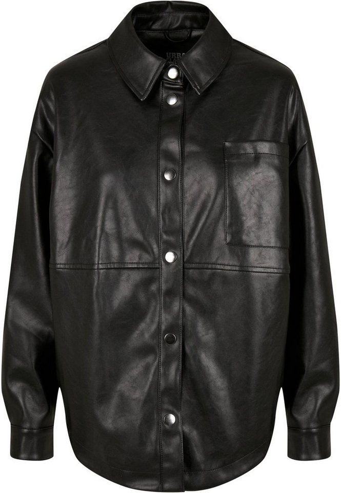 URBAN CLASSICS Hemdbluse Urban Classics Damen Ladies Faux Leather Overshirt URBAN CLASSICS Hemdbluse Urban Classics Damen Ladies Faux Leather Overshirt von URBAN CLASSICS
