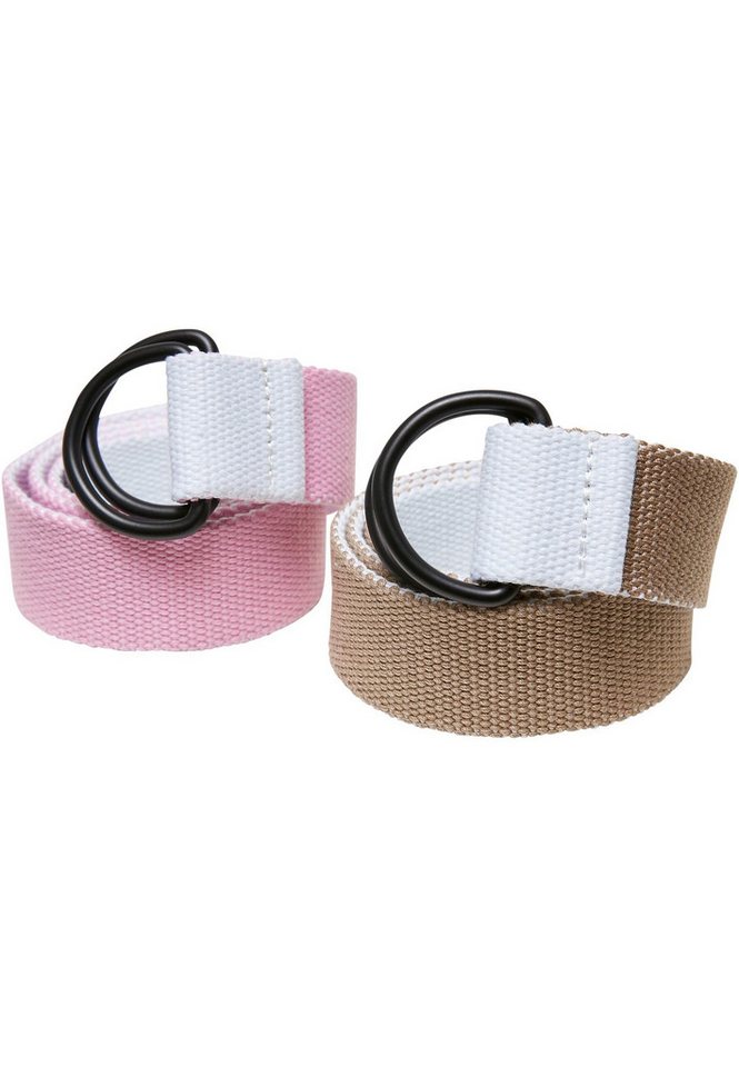 URBAN CLASSICS Hüftgürtel Urban Classics Unisex Easy D-Ring Belt Kids 2-Pack von URBAN CLASSICS