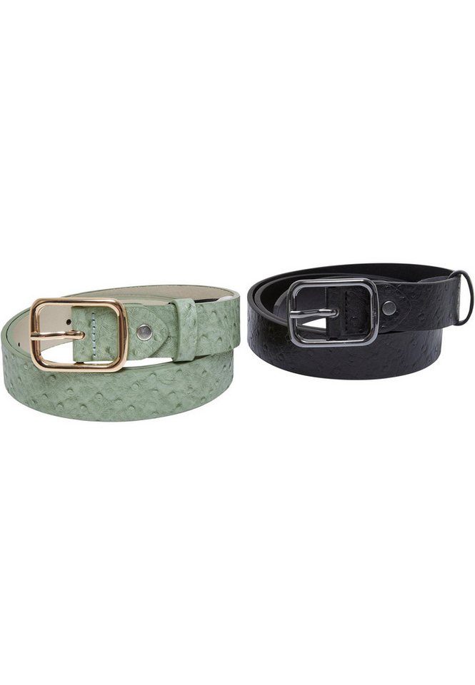 URBAN CLASSICS Hüftgürtel Urban Classics Unisex Ostrich Synthetic Leather Belt 2-Pack von URBAN CLASSICS