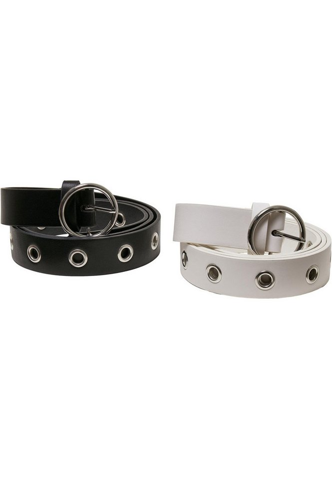 URBAN CLASSICS Hüftgürtel Urban Classics Unisex Synthetic Leather Eyelet Belt 2-Pack von URBAN CLASSICS