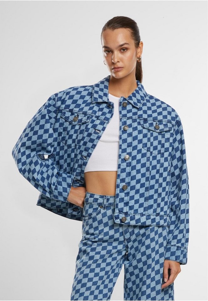 URBAN CLASSICS Jeansjacke Ladies 80's Oversized Laser Printed Denim Jacket von URBAN CLASSICS