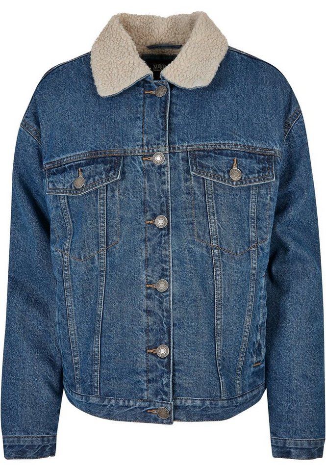 URBAN CLASSICS Jeansjacke Urban Classics Damen Ladies Oversized Sherpa Denim Jacket (1-St) von URBAN CLASSICS