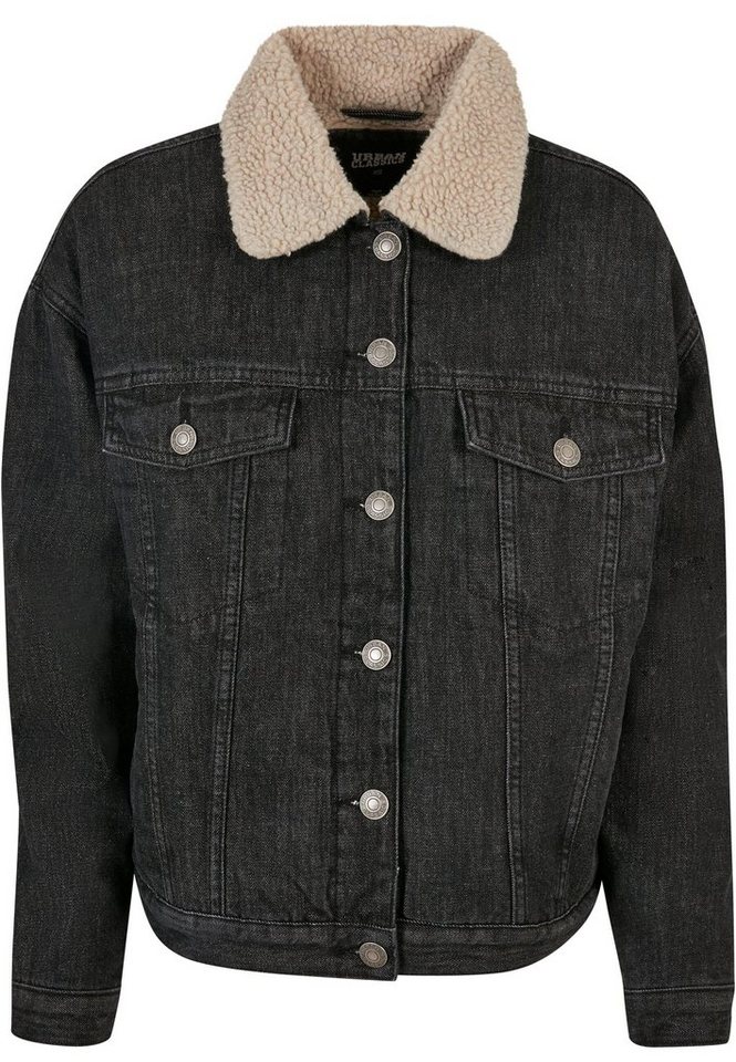 URBAN CLASSICS Jeansjacke Urban Classics Damen Ladies Oversized Sherpa Denim Jacket (1-St) von URBAN CLASSICS
